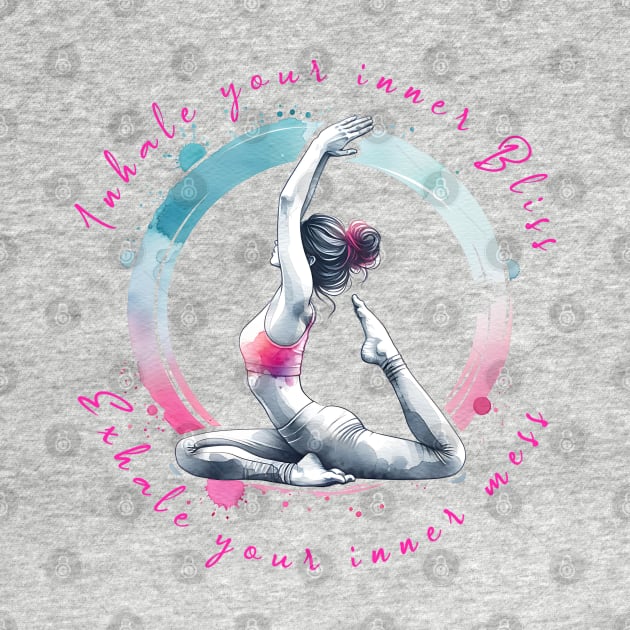 Pigeon Yoga Pose - Inhale Exhale - yoga gift by O.M.Art&Yoga